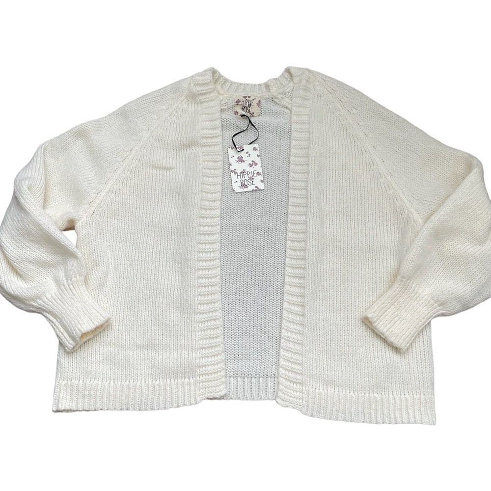 NWT Hippie Rose Cream Short Knit Cardigan Bell Sleeve Coquette Sweater (size XS)